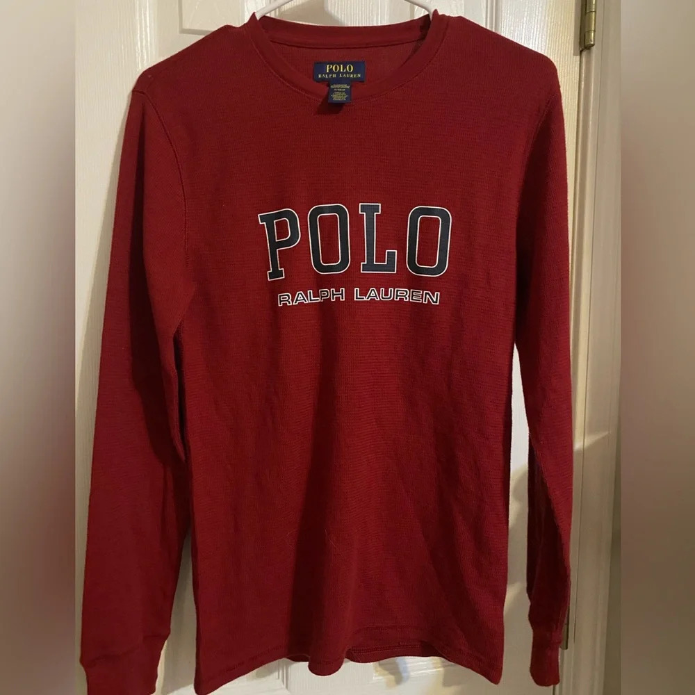 New Polo Ralph Lauren Mens Small Waffle Knit Thermal Crew-Neck Shirt